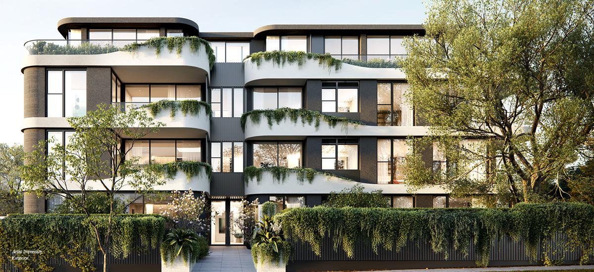 contour malvern residential apartments and developments melbourne facade landscaping greenery