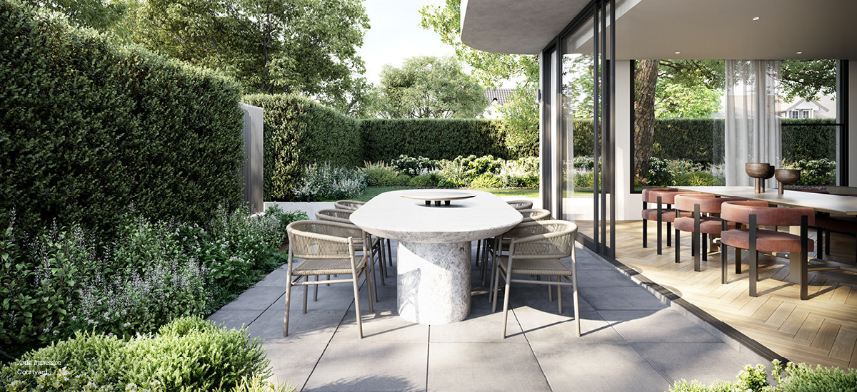 contour malvern residential apartments and developments melbourne indoor outdoor garden landscaping dining terrace courtyard living