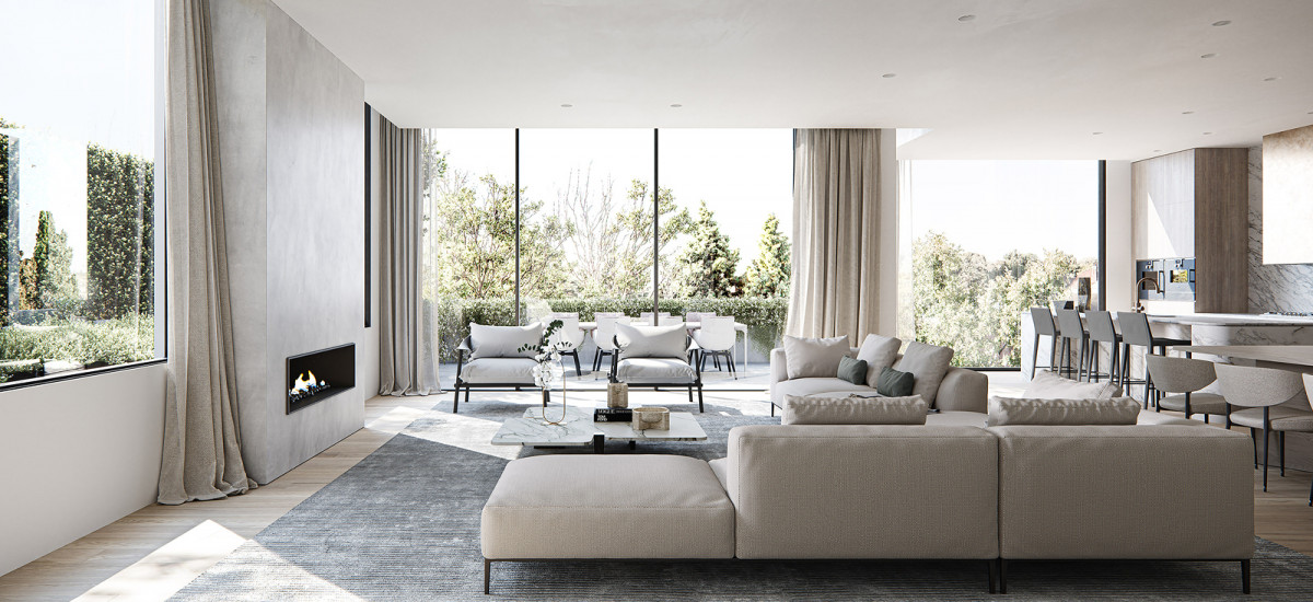 fawkner house award winning apartment and development residential beulah rob mills melbourne victoria living lounge dining kitchen balcony windows floor to ceiling
