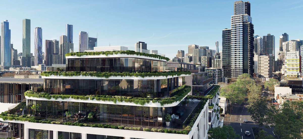 the marker melbourne victoria residential apartments and developments facade garden rooftop terrace balcony skyline city