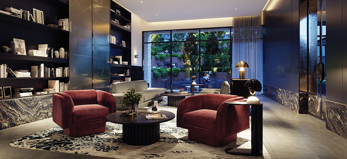 the marker melbourne victoria residential apartments and developments communal shared spaces lounge breakaway entertaining