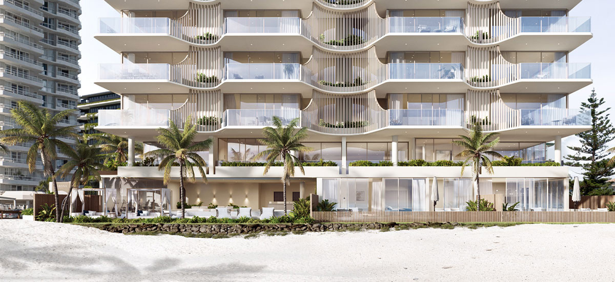 cabana queensland palm beach gold coast residential apartment luxury beach front resort style sand beach sea apartments and developments